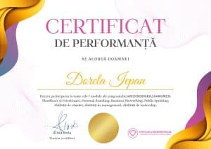 certificat de performanta Dorela Iepan