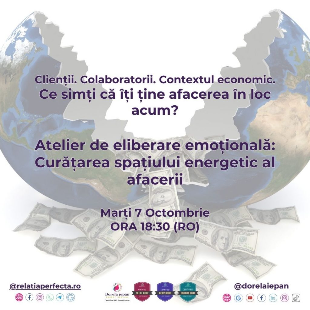 Clienții. Colaboratorii. Contextul economic. Ce simți că îți ține afacerea în loc acum? 1 postare atelier curatarea spatiului energetic al afacerii