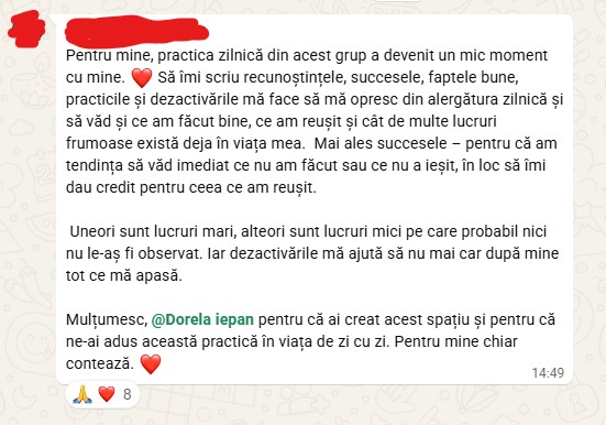 Știu foarte bine ce îmi face bine. Și tot nu fac întotdeauna. 4 testimonial alina leonte