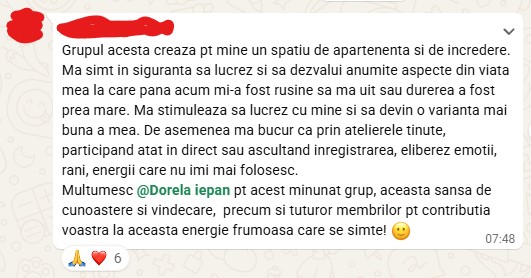 Știu foarte bine ce îmi face bine. Și tot nu fac întotdeauna. 3 testimonial violeta